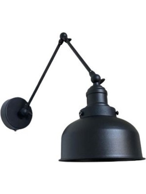 Retro Metal Dekoratif Akrobatik Rustik Siyah Mafsallı Duvar Aplik