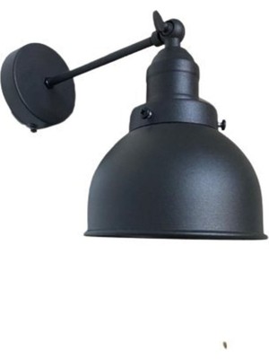 Retro Metal Dekoratif Rustik Siyah Mafsallı Duvar Aplik