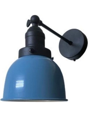 Retro Metal Dekoratif Rustik Akrobatik Mavi Mafsallı Duvar Aplik