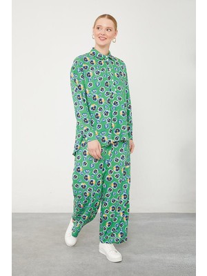 Lêvi D'or Benetton Menekşe Desenli Alt- Üst Takım