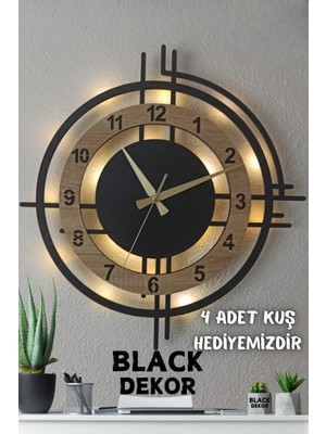 Sonoma Renkli LED Işıklı Şık Duvar Saati | Modern ve Şık 50 cm Dekoratif Saat