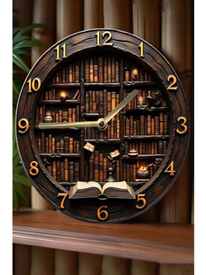 Sessiz Yuvarlak Ahşap Duvar Saati, Kuvars Hareketli 3D Görünümlü 2d Saat SDW065