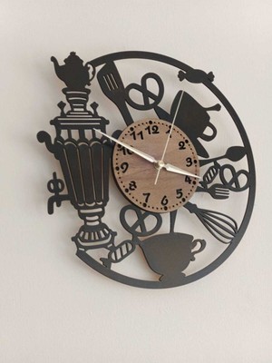 Üm-Ra Lazer Mutfak Cafe Duvar Saat - 40X40 cm