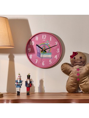 Slim Masal Çocuk Odası Duvar Saati - Pembe - 30 cm