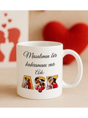 Bk Gift Kişiye Özel Fotoğraflı Aşk Tasarımlı Beyaz Kupa Bardak-4, Arkadaşa Hediye, Sevgiliye Hediye, Doğum Günü Hediyesi