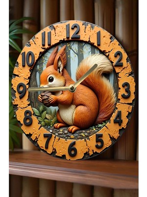 Sessiz Yuvarlak Ahşap Duvar Saati, Kuvars Hareketli 3D Görünümlü 2d Saat SDW111