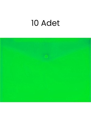 Inox Eko Çıtçıtlı Dosya Evrak Zarfı Yeşil 10 Adet