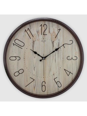 Premium Serisi Sessiz Akar Latin Rakamlı Ahşap Görünümlü Modern 50 cm Duvar Saati