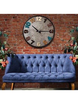 Stone Kanvas (Ahşap) Duvar Saati - 70 cm