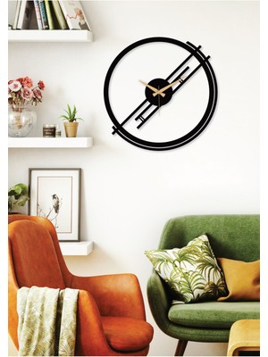 Inspire Modern Metal Siyah Duvar Saati - Ev / Ofis Saati - Hediye Saat - 50 x 50 cm