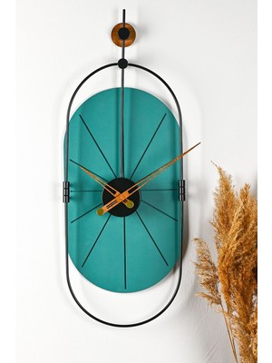 Muyika  Senator Yeşil Dekoratif Hand Made Renkli Sessiz Mekanizma 77X29 cm Duvar Saati Mad-R