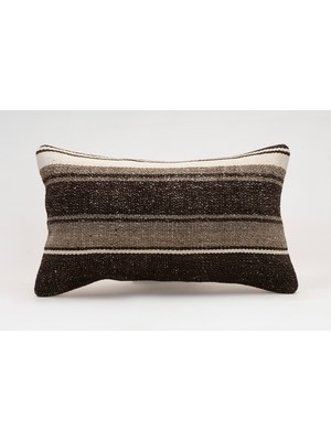 El Yapımı Kilimden Yapılmış Vintage Kırlent Kılıfı, Yün, 30X50 cm