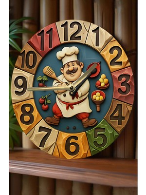 Sessiz Yuvarlak Ahşap Duvar Saati, Kuvars Hareketli 3D Görünümlü 2d Saat SDW141