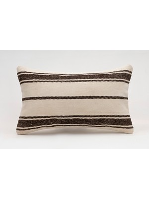 El Yapımı Kilimden Yapılmış Vintage Kırlent Kılıfı, Yün, 30X50 cm