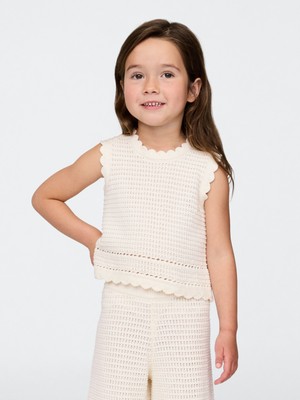 Gap Kız Bebek Bej Örgü Krokodil Bluz