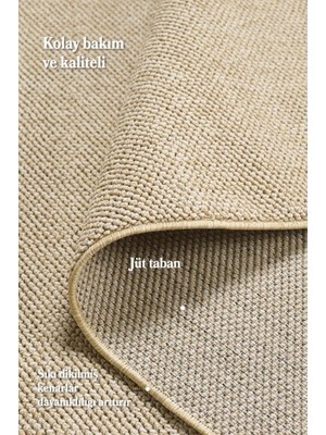 Red Halı Düz Renk Bej Sisal Yumuşak Polipropilen Jüt Halı Modern Tema Antialerjik Özellikli Makina Halısı