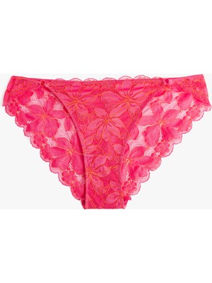 Koton Rahat Kalıp Yarı Transparan Çiçekli Dantelli Külot