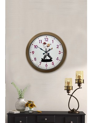 Hediyelik 36 cm Eskitme Metal Mutfak Duvar Saati