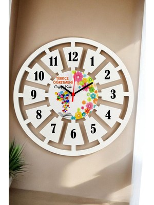 Türkçe Öğretmeni Duvar Saati 40CM 004