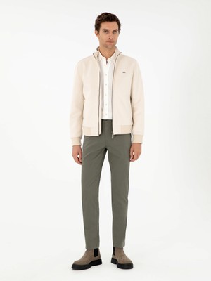 Cacharel Erkek Haki Slim Fit Kanvas Pantolon 50304318-VR027