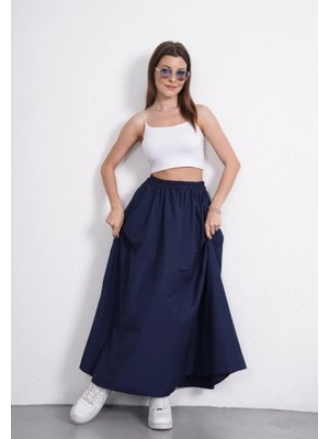 S0017621 Bsm Bel Lastik Detaylı Uzun Etek