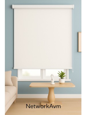 Ithal Kalın Beyaz Zebra Stor Güneşlik Perde Etek Düz Alüminyum Kasa, Metal Ayak