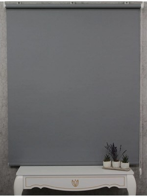 Ithal Kalın Koyu Gri Zebra Stor Güneşlik Perde Etek Dilimsiz(Alüminmyumkasa)