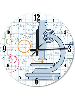 Çap Mikroskop Akarlı Duvar Saati 30CM