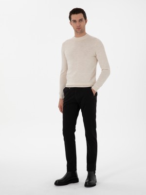 Cacharel Erkek Siyah Slim Fit Kanvas Pantolon 50311593-VR046