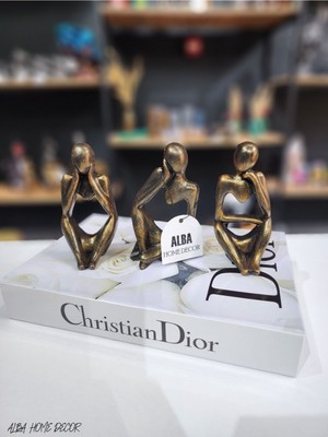 Üçlü Düşünen Adam ( Görmedim, Duymadım, Bilmiyorum) Soyut Biblo.