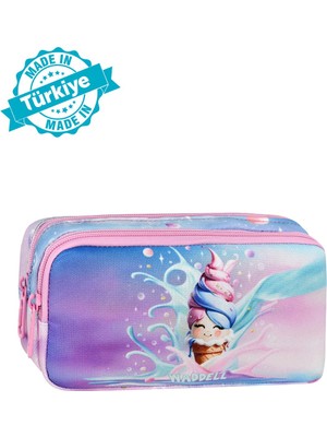 Waddell Pembe Dondurma Desenli 2 Cepli Kalem Kutusu,kalemlik