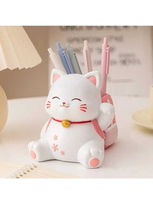 Masculin Tasarim Kedi Figürlü Büyük Boy Kalemlik