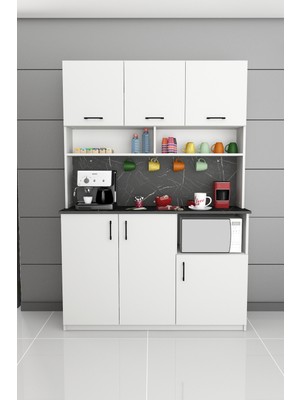 Modern Kahve Köşesi Dolabı %100 MDF Çok Amaçlı Erzak Depolama Dolabı KAHVE03