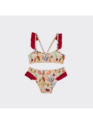 Kız Çocuk Çiçek Desenli Bikini