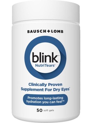 Blink Nutritears Supplement For Dry Eyes Clinically Proven Formula With Lutein, Zeaxanthin, 50 Softgels