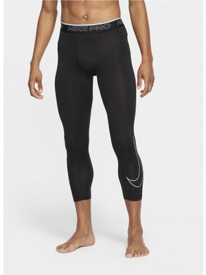 Pro Dri Fit Siyah 3/4 Boy Erkek Antrenman Taytı