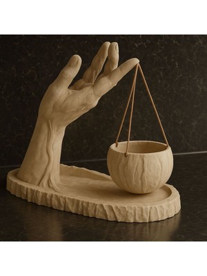 El Figürlü Saksılık Dekoratif Modern El Heykeli Saksı Lüks Masaüstü Biblo Minimalist Ev Ofis Dekoru