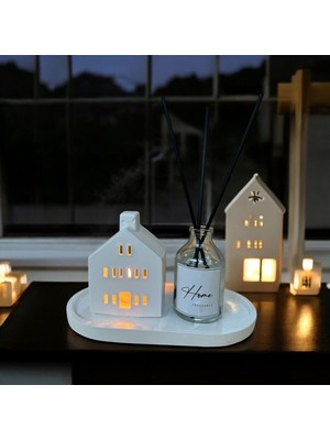 Dekoratif Ev Mumluk ve 100 cc Vanilya Bambu Oda Kokusu Set