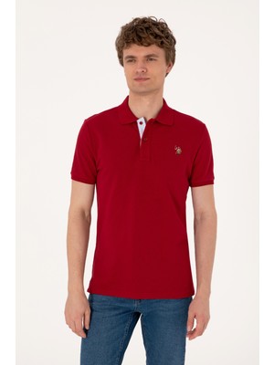 U.S. Polo Assn. Erkek Slim Fit Polo Yaka Bordo Basic Tişört 50310669-VR014