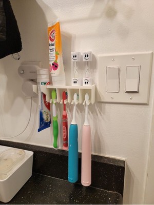 4 Fırça, Diş Macunu ve Raf Için Duvara Monte Banyo Diş Fırçası Tutucusu Montaj Gerektirmez