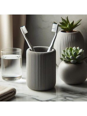 Minimalist Diş Fırçalık Beyaz Renk