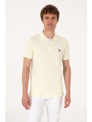 U.S. Polo Assn. Erkek Slim Fit Polo Yaka Limon Basic Tişört 50310669-VR035