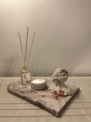 Dekoratif Özel Tasarım Beyaz ve Siyah Set(Tealight Mum Hariçtir)