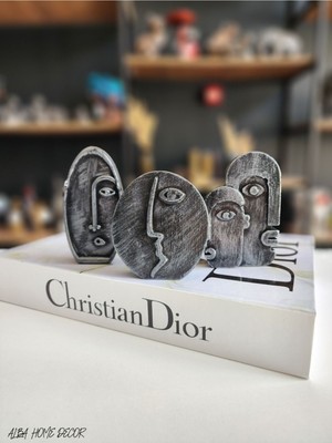 Üçlü Soyut Yüz Biblo.