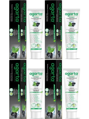 Agarta Doğal Diş Macunu 100ML Aktif Karbonlu (4 Lü Set)
