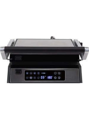 Luxell Lxtm-03 2200 Watt Dijital Tost Makinesi Inox Döküm Plaka Özelliği ile 180° Açılabilir