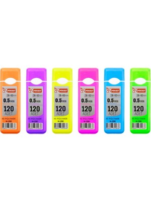 Mikro Mekanik Kurşun Kalem 0.5 mm Uç Boyutu 60 mm Renkli Hi-Polymer 120 Adet 1 tüp