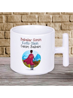 Babalar Günün Kutlu Olsun Canım Babam Yazılı Babalar Gününe Özel T Kupa Bardak