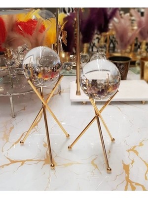 2 Li Çapraz Ayaklı Küre Altın 3 Ayak Ev/ofis Dekoru