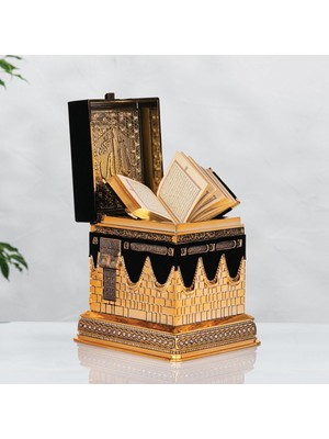 Kabe Kur'an Kabı Altın 18X21 cm (Kur'an-I Kerim Hediyeli) (Tescilli Marka)